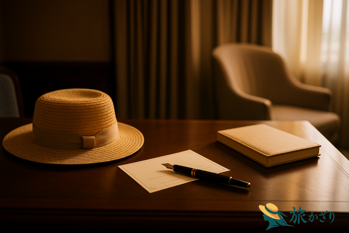 高級ホテルのような落ち着いた雰囲気の中で、手紙を書くように丁寧に問い合わせをするイメージ写真